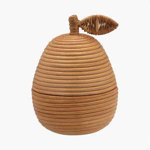 Cesta de mimbre vintage con forma de pera para niños, con tapa, cesta decorativa con forma de fruta, cesta de almacenamiento de juguetes para la habitación de los niños, decoración del hogar - Product Image 1