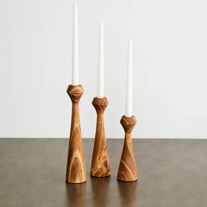 Bohemian Wooden Candle Holder Decorative Handmade Stand Rustic Home Accent Dining <b>Table</b> Arrangement Stylish Interior Display - Product Image 3