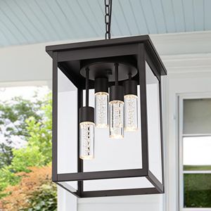 Luminaire suspendu extérieur intégré LED 5CCT de grande taille avec ampoules pour véranda, patio, cour, jardin - Product Image 1