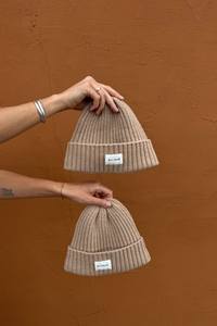 Gorro de Invierno Unisex 100% Algodón, con Borde Acanalado, Color Sólido, Gorro Casual con Bordado 3D para Adultos, 54-56CM, Playa - Product Image 1