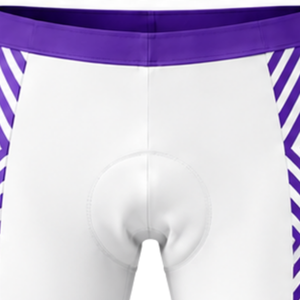 Shorts de cyclisme blancs et violets, rembourrés, respirants, à séchage rapide, extensibles, pour vélo de route, course, entraînement, performance, vêtements de sport - Product Image 4