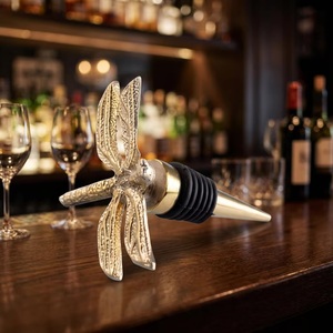 Beads Art Eco-Friendly Ceramic Metal Dragonfly <b>Bottle</b> <b>Stopper</b> with Ribbed Seal Wine Sealing Accessory - Product Image 1