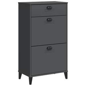 Étagère de rangement pour chaussures gris anthracite, taille moyenne, en bois d'ingénierie et plastique - Product Image 4