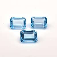 Topaze bleue naturelle 6x8mm, taille octogonale, facettée, calibrée, pierre précieuse en vrac certifiée, pour la fabrication de bijoux, fournisseur en gros