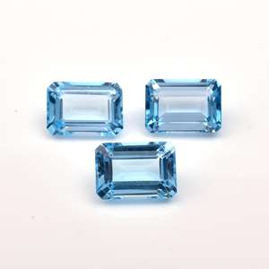Topacio Azul Cielo Natural 6x8mm Corte Octogonal Facetado Calibrado Piedra Preciosa Suelta Certificada para Joyería Proveedor Mayorista - Product Image 1