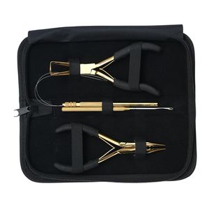Kit d'outils professionnel pour extensions capillaires : Pince à sertir à trois trous, Outil pour boucles de cheveux, Pince à retirer les micro-perles, Outil à crochet pour cheveux - Product Image 1