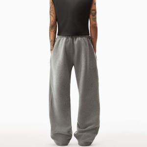 Custom Unisex Heavyweight Wide Leg Sweatpants Premium Cotton French Terry <b>Open</b> <b>Hem</b> Streetwear Pants Zip Pocket OEM ODM - Product Image 5