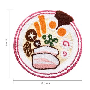 Tapis de bain rond en coton à motif alimentaire fantaisie, avec dos antidérapant en caoutchouc et design touffeté pour usage domestique - Product Image 6