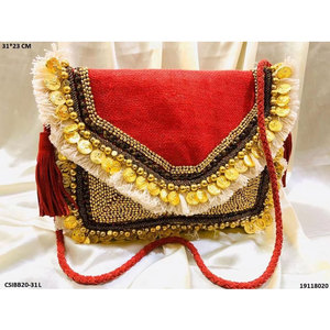 Banjara Indian Vintage Tribal Boho Gypsy Ethnic Clutch Purse Bag Handmade Embroidered Mirror Work Hippie Festival Wallet - Product Image 4