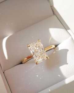 แหวนเพชรทรงเรเดียนท์คัทคุณภาพสูง ทองคำแท้ 14k น้ำหนัก 3.01 กะรัต เพชรเพาะเลี้ยง เหมาะสำหรับงานแต่งงาน งานเลี้ยง หรือเป็นของขวัญแทนใจสำหรับคนรัก - Product Image 6