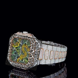 Reloj de Cuarzo Unisex de Lujo con Caja de Oro, Cristal de Zafiro, Esfera Analógica, Correa Natural de 38 mm, AMBER JEWELS, Resistencia al Agua 3BAR - Product Image 3