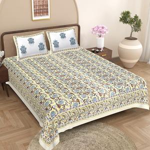 Cubrecama de Algodón Estampado Personalizado, Hecho a Mano en India, Tamaño King, Sábana Doble de Algodón con 2 Fundas de Almohada Estampadas - Product Image 3