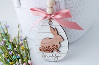 Panier de Pâques personnalisé Delarchi en bois vietnamien, thème féerique, jouets religieux pour enfants, cartes, accessoires de table