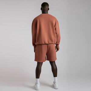 2026 Plus Size Men Winter Hooded Casual Solid <b>Hoodies</b> Short Set Plain OEM Custom Logo Design 100% Organic Cotton - Product Image 5
