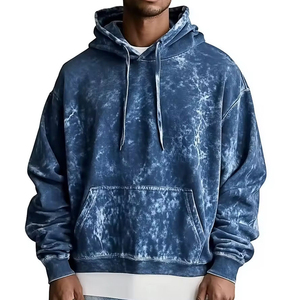 Wholesale Men's <b>Tie</b>-<b>Dye</b> Hooded <b>Sweatshirt</b> Oversized Cotton Fleece Casual Autumn Wear Regular Sleeve Pocket Design Knitted Style - Product Image 1