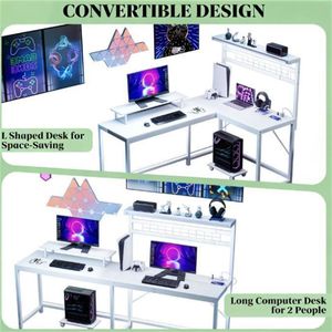 Scrivania Bianca per Computer/Gaming - Product Image 3