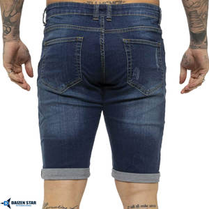 Vaqueros casuales de verano para hombre, lavado claro, cintura media, bordados, transpirables, ecológicos, de secado rápido, con cremalleras y botones, estilo urbano, 220g - Product Image 2