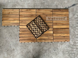 Interlocking Deck Tiles 12" X 12" <b>Patio</b> <b>Flooring</b> Outdoor Waterproof Acacia Wood Tiles Floor Tiles for Balcony - Product Image 6