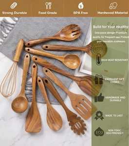 ชุดช้อนไม้ดีไซน์สวย พร้อมลวดลายและผิวสัมผัสแบบธรรมชาติ - Product Image 3