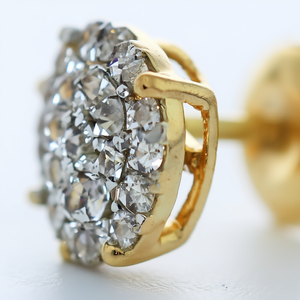 0.50 Ct Natural Round Diamond Cluster <b>Stud</b> <b>Earrings</b> 10k Yellow Gold <b>Fine</b> Jewelry for Women - Product Image 2