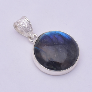 Colgante de Labradorita Azul Natural con Destello, Plata de Ley 925, Joyería de Piedra Preciosa con Destello Azul, Regalo para Ella - Product Image 2