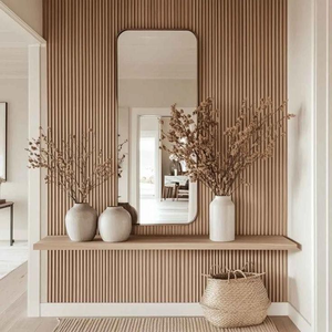 แผ่นไม้ร่องผนังแบบร่องเว้ายืดหยุ่นดูดซับเสียงได้แถบแนวตั้งสำหรับบ้านสำนักงานห้องนั่งเล่นห้องน้ำโกดังเก็บของในห้องน้ำ - Product Image 4