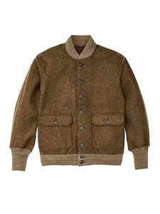 Mens <b>Army</b> Brown Wool Bomber <b>Jacket</b> - Product Image 1