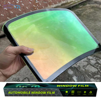 Film Caméléon pour Vitres Latérales – Pellicules Teintées de Haute Qualité pour Voiture, Changement de Couleur Vert à Jaune, Autocollant de Protection