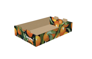 Tùy chỉnh các tông sóng vận chuyển carton Stackable Khay hộp tươi sản xuất trái cây rau bao bì với tùy chỉnh lót - Product Image 2