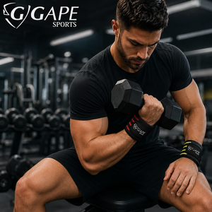 GAPE SPORTS Support de poignet pour haltérophilie, en nylon, avec boucle auto-agrippante, élasticité réglable, respirant, noir, rouge, vert, universel, adulte, OEM - Product Image 3