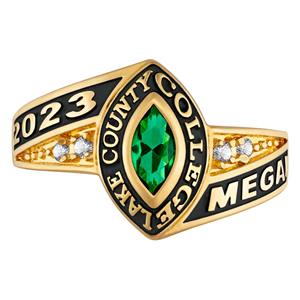 Anillo de Graduación Personalizado para Estudiantes y Mujeres, con Piedra de Nacimiento Marquise CZ, para Ceremonia de Preparatoria o Universidad - Product Image 2