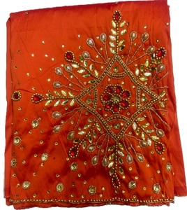 Robe de mariée somalienne Dirac Gougra en taffetas de soie satiné léger tissé 60GSM, tissu écologique à motif floral pour vêtements et literie - Product Image 4
