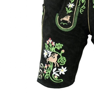 Shorts bavarois traditionnels brodés en cuir véritable pour homme, coupe classique, respirants et uniques - Product Image 2