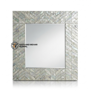 Espejo de Pared Decorativo con Incrustaciones de Madreperla – Espejo de Mosaico de Conchas Hecho a Mano para Venta al Por Mayor - Product Image 1