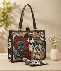 Bolso Tote de Lona Térmica Vintage para Mujer con Cadenas |   Bolso de Hombro y Bolsa para Viajes y Uso Diario - Product Image 5