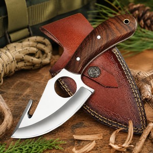 Couteau à lame fixe de 7 pouces pour la chasse et le camping, fabrication artisanale, OEM, industriel, acier D2, fourreau en cuir, manche en bois, 3 mm - Product Image 6
