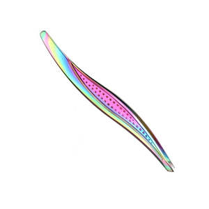 Pince à épiler pour sourcils en acier inoxydable à pointe inclinée, vente en gros - Product Image 5