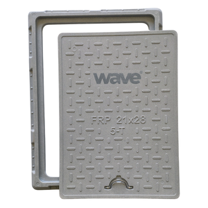 Grille de couvercle d'égout rectangulaire en PRV 21x28 pouces, résistante aux UV, durable, antidérapante, de qualité ingénieur, couleur ivoire - Product Image 6
