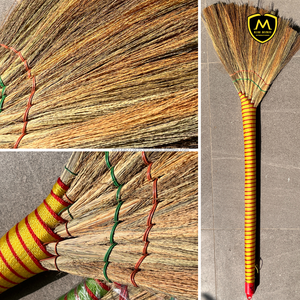 Kim Minh International Vietnamese Natural GRASS <b>BROOM</b> | Soft Cleaning <b>Broom</b> <b>with</b> <b>Wooden</b> <b>Handle</b> | Eco-Friendly & Sustainable - Product Image 3