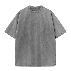 Camiseta Oversize para Hombre de Algodón Pesado con Efecto Lavado y Teñido a la Cera, Manga Corta y Cuello Redondo - Product Image 4