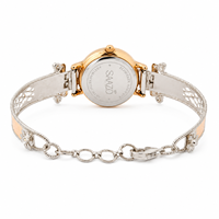Bracelet-montre analogique en argent sterling 925 avec zircone cubique, finition polie, mouvement à quartz, élégant, cadeau pour femme, idéal pour les soirées, en métal tendance