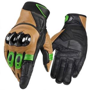 Biker Motorbike Leather <b>Gloves</b> Carbon Fiber Knuckle Protection <b>Touchscreen</b> Racing <b>Gloves</b> Europe Trend Wear - Product Image 6