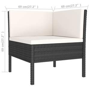 Ensemble de meubles de jardin noir et blanc crème - Product Image 6