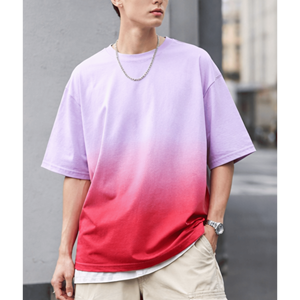 Camiseta Urbana de Alta Gama, Estilo Oversize, Degradado, 240 GSM, Algodón Premium Grueso, Tacto Suave, Color Degradado, Ropa Urbana Informal - Product Image 1