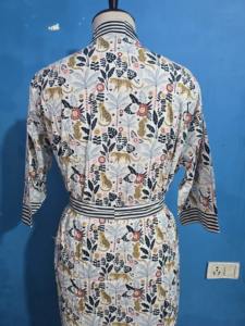 ชุดกิโมโนผ้าฝ้ายขายดี ชุดคลุมชายหาด ชุดเดรสกิโมโนผ้าฝ้าย ชุดคลุมลายพิมพ์บล็อก ชุดเดรสกิโมโนผ้าฝ้ายสำหรับโรงแรมและชายหาด - Product Image 6