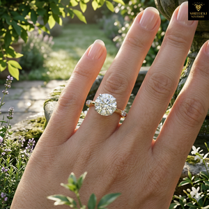 Luxury 10K 14K 18K Solid Gold DEF VVS Lab <b>Diamond</b> Wedding Band Engagement <b>Ring</b> Petal Type for Romantic Parties Fine Jewelry - Product Image 2