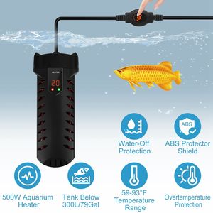 Termostato Sommergibile per Acquario 500W, Riscaldatore con Temperatura Regolabile, Controllo Esterno per Acquari da 79 Galloni, Accessori per Acquari - Product Image 2