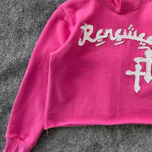 Sudadera con capucha personalizada con estampado puff, bordado desgastado, cierre de cremallera, unisex, 100% algodón, 450GSM, forro polar, invierno - Product Image 5