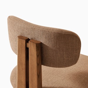 Silla de Comedor Ergonómica y Ecológica de Estilo Escandinavo Moderno, Patas de Madera de Teca, Asiento de Tela de Microfibra, Marca Premium para el Hogar - Product Image 6
