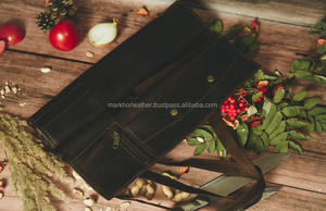 Étui à couteaux enroulable en cuir de vachette de luxe fait main avec protection anti-odeur robuste, sac à outils professionnel LSKR-0010 - Product Image 3